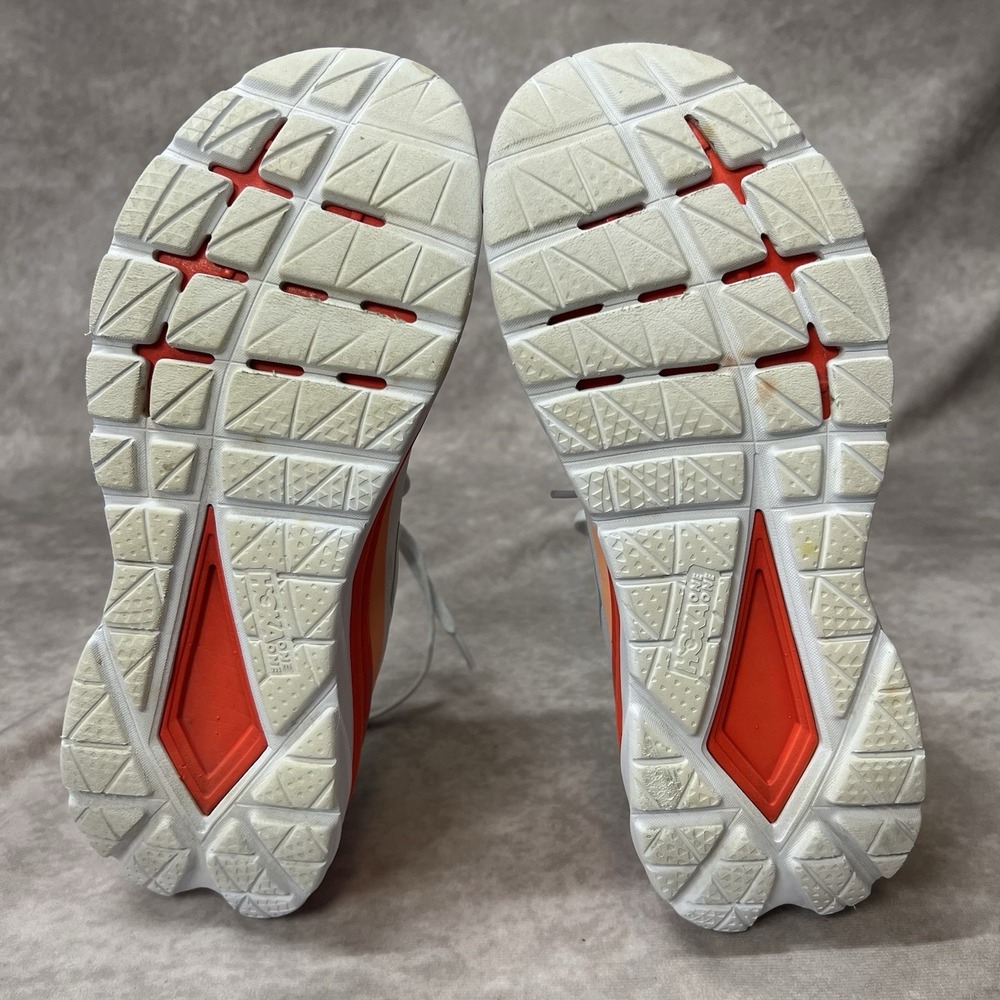 Hoka One One Mach 4 Women Size 9.5B White/Fiesta Running Shoes 1113529-WFS - Picture 5 of 8